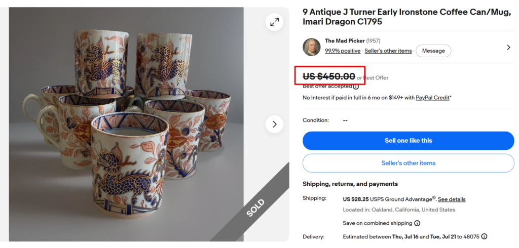 Antique Ironstone Coffee Mugs