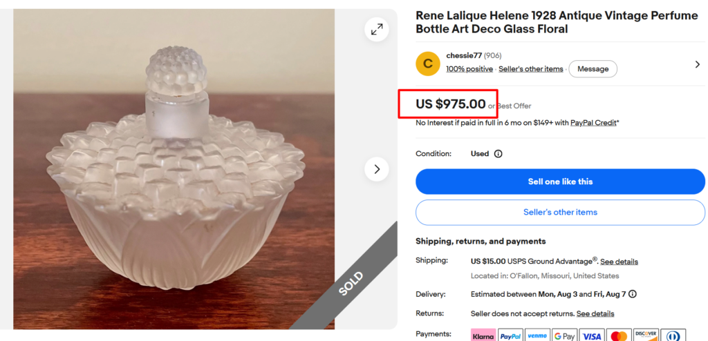 Art Deco Lalique Perfume Bottle