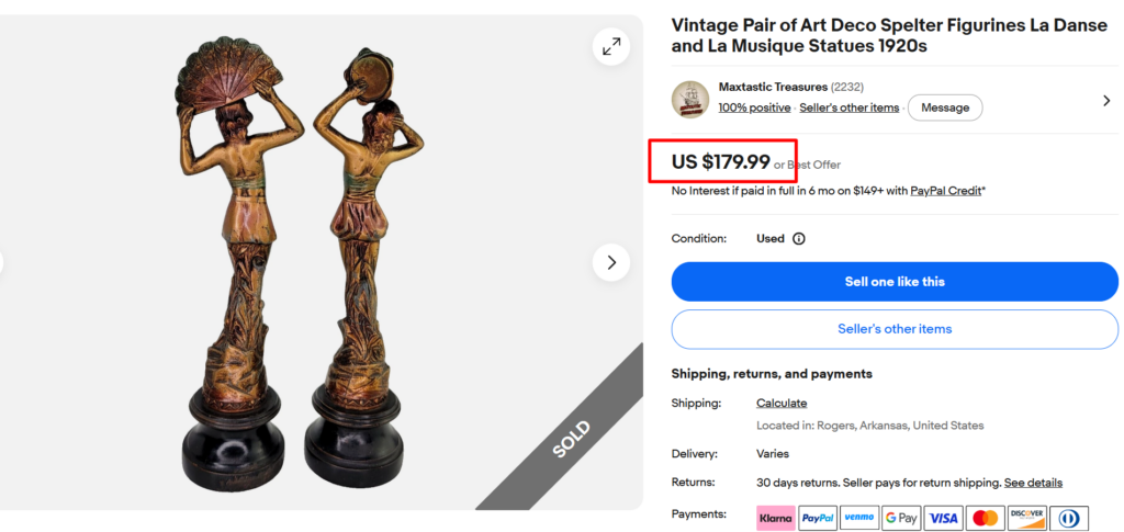 Art Deco Spelter La Danse Figurines