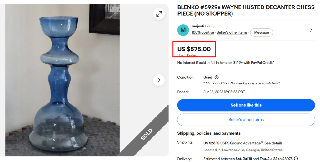 Blenko Chess Piece Decanters