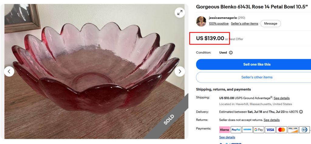 Blenko Lotus Petal Bowl
