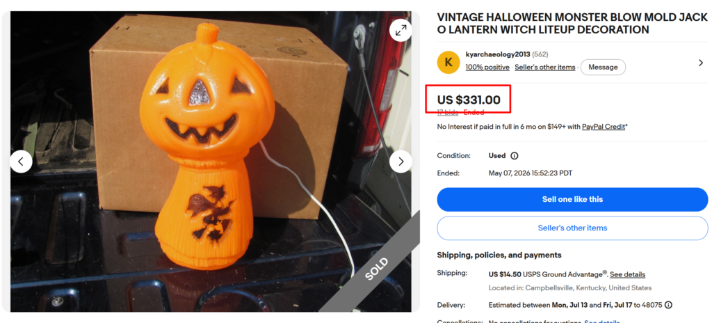 Blow Mold Plastic Jack-O'-Lanterns