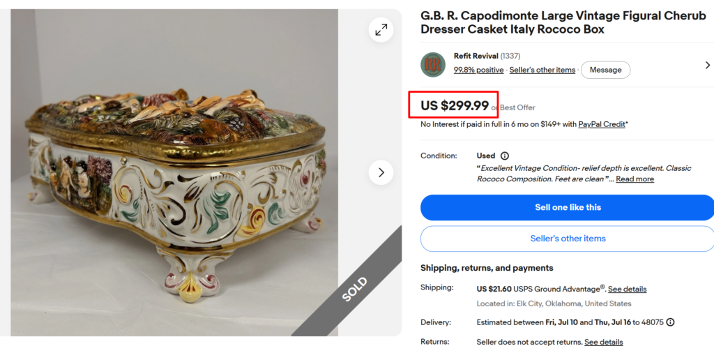 Capodimonte Cherub Trinket Box