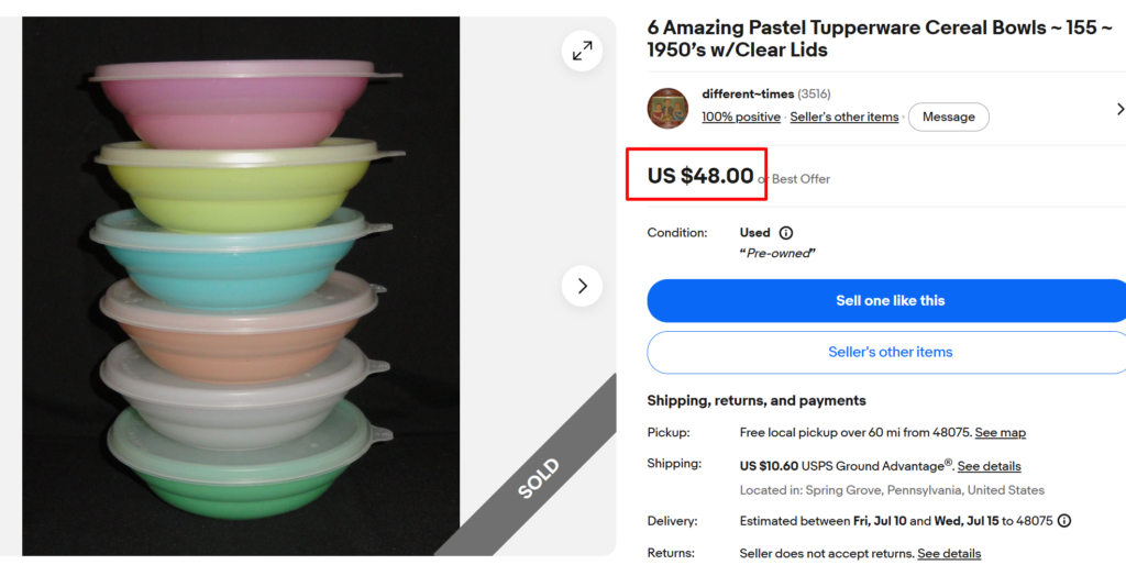 Early Tupperware Storage Containers