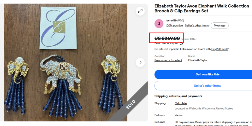 Elizabeth Taylor Avon Elephant Walk Collection
