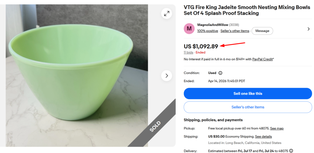 Fire King Jadeite Nesting Bowls