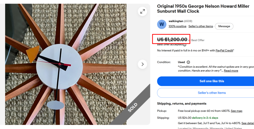 George Nelson Sunburst Clock