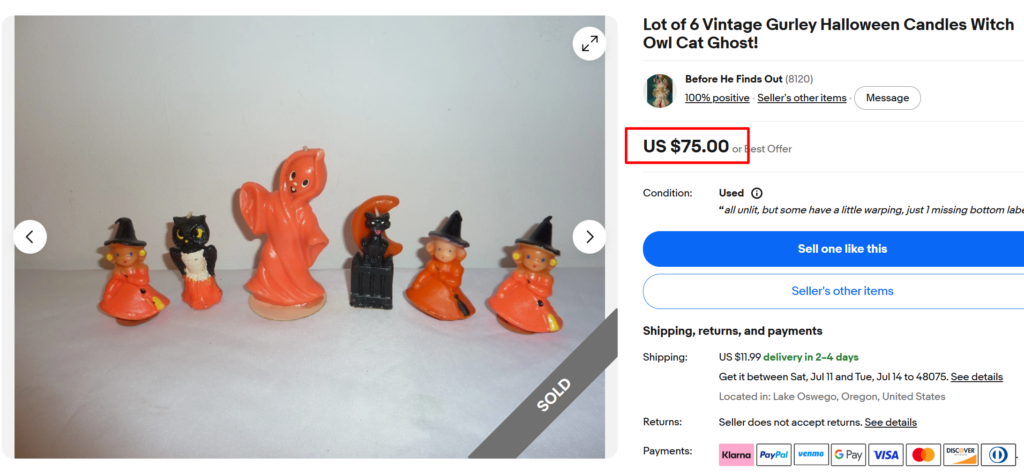 Gurley Novelty Halloween Candles