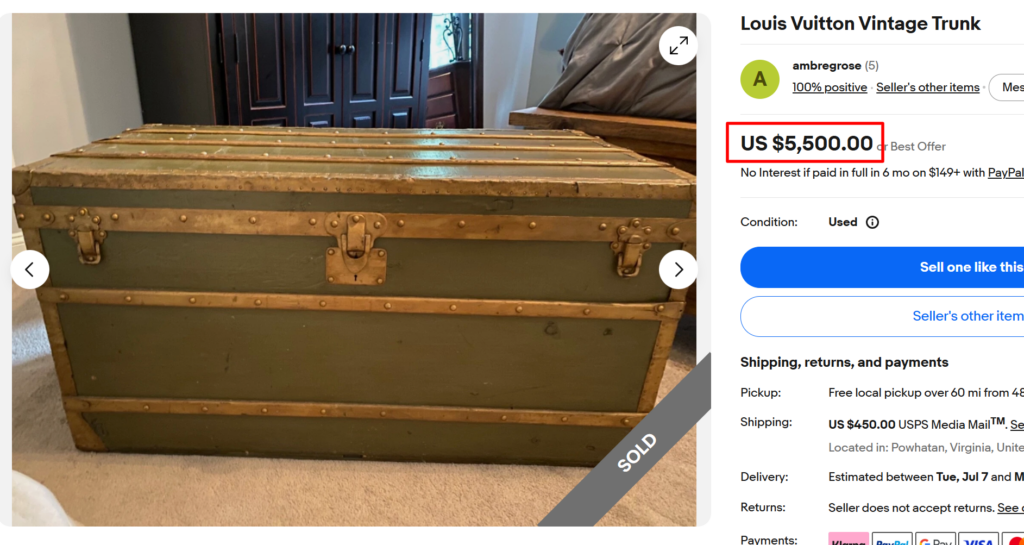 Louis Vuitton Steamer Trunk