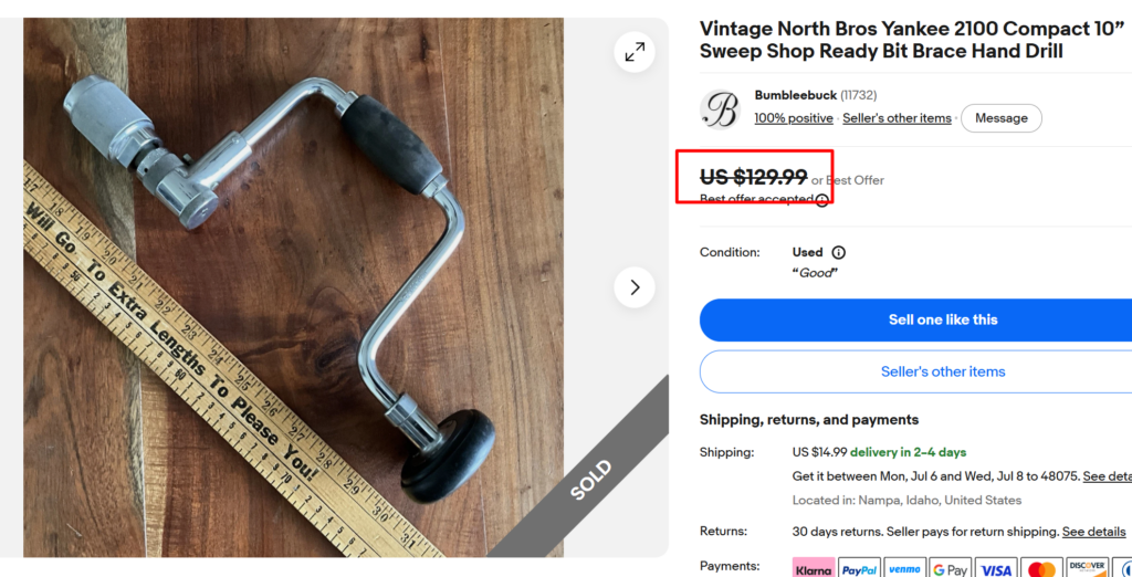North Bros. Yankee Hand Drills