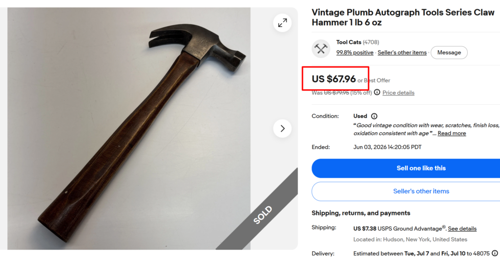 Plumb Autograph claw hammer