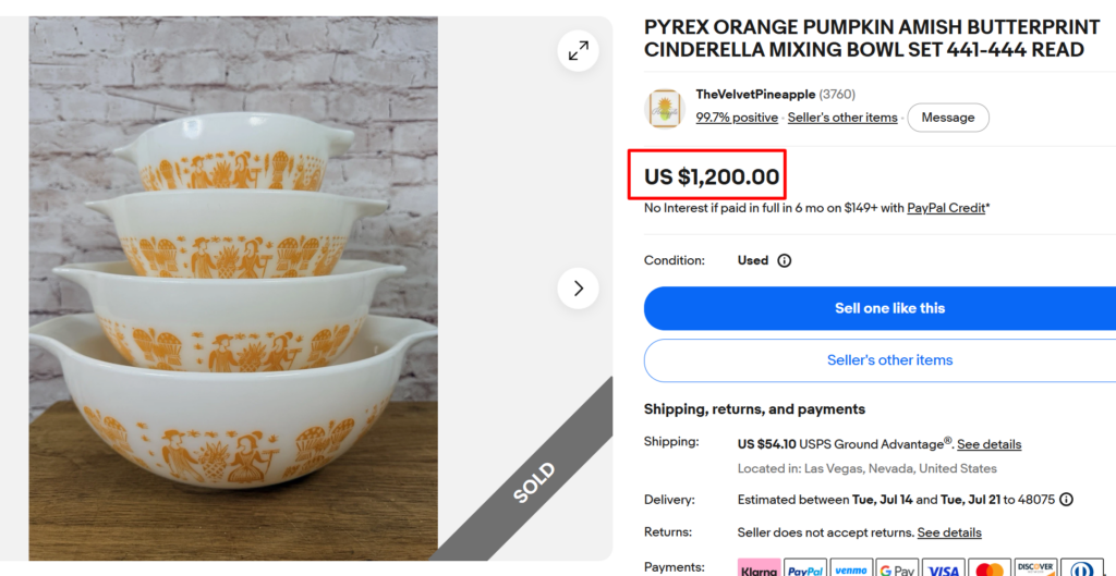 Pyrex Orange Butterprint Bowls