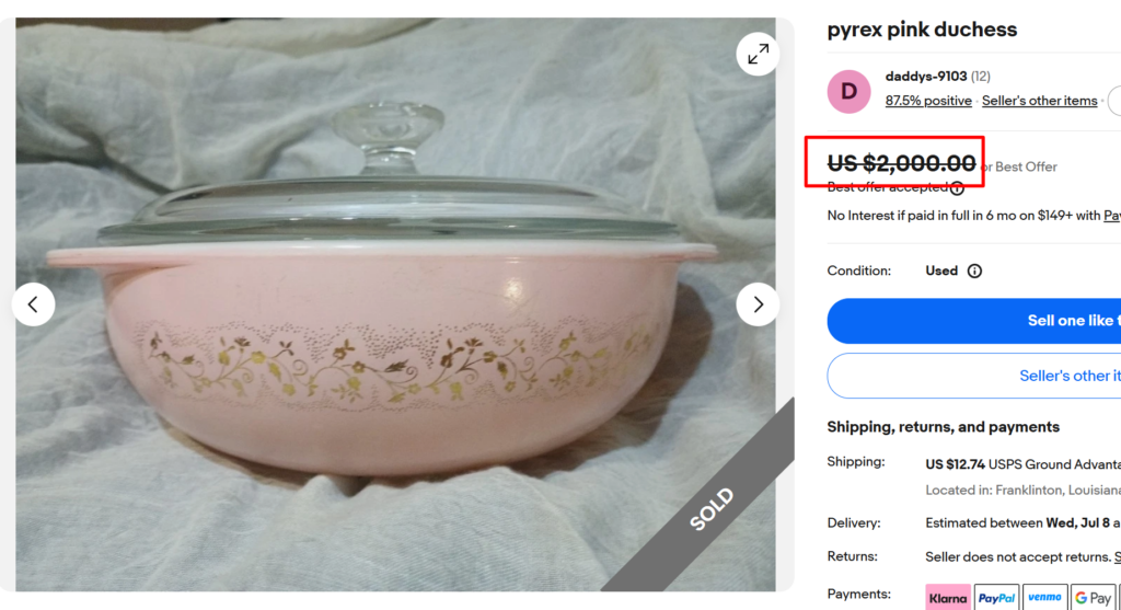 Pyrex Pink Duchess