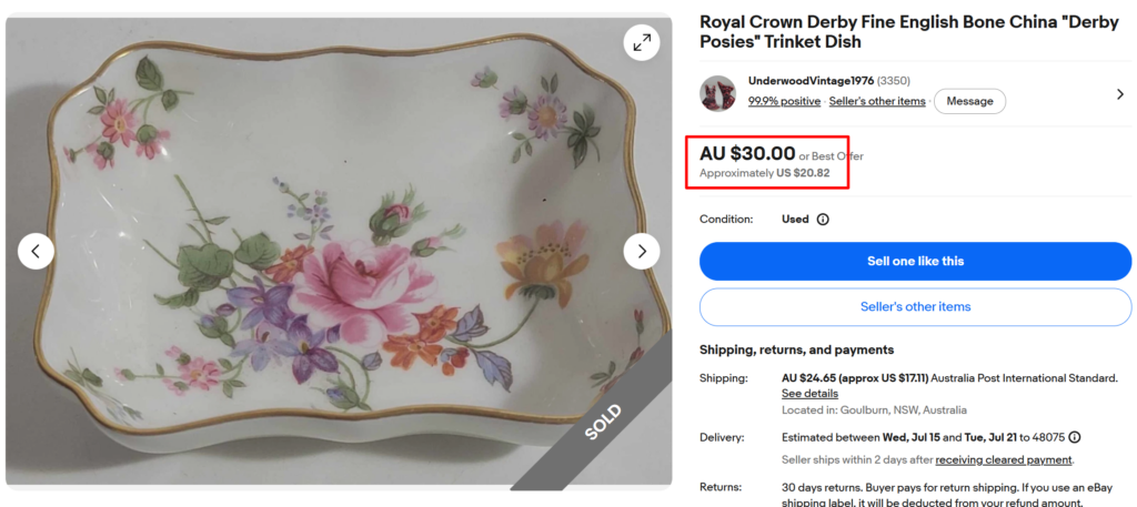 Royal Crown Derby Posies Trinket Dish