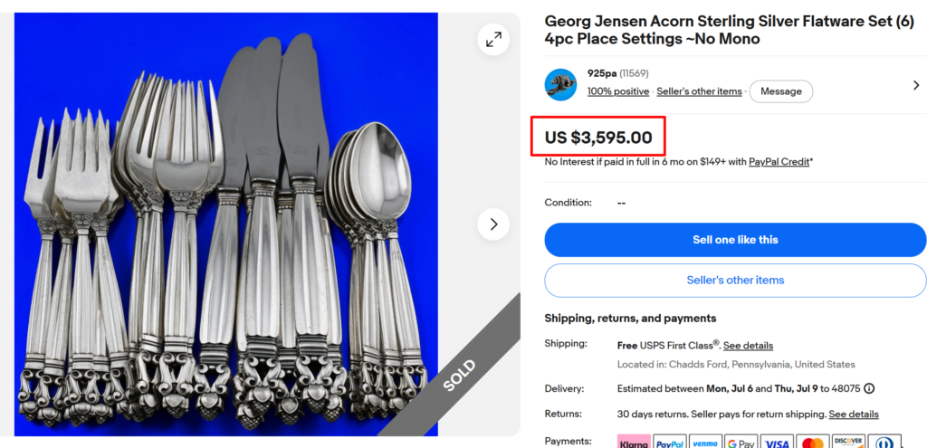 Sterling Silver Georg Jensen Flatware
