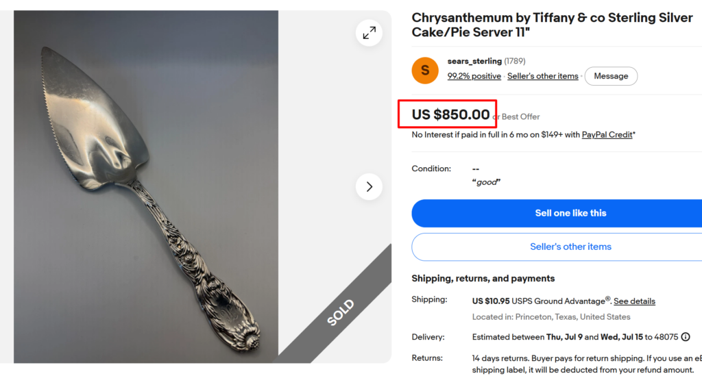 Tiffany Chrysanthemum Flatware