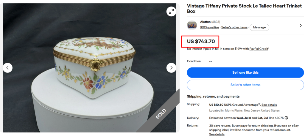 Tiffany Private Stock le Tallec Heart Trinket Box