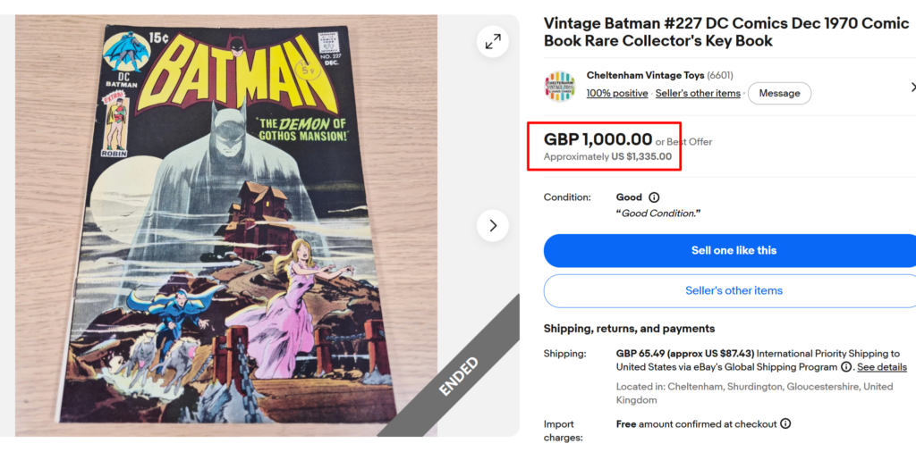 Vintage Batman DC Comic Book