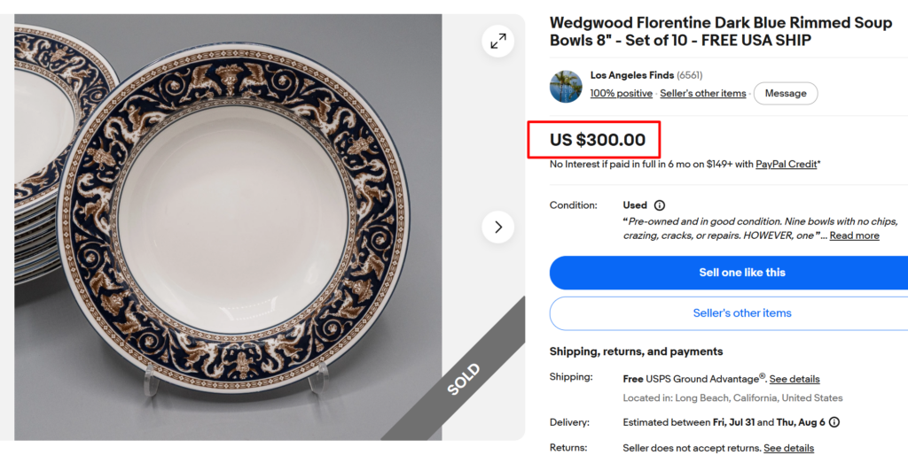 Wedgwood Florentine Dark Blue Dishes