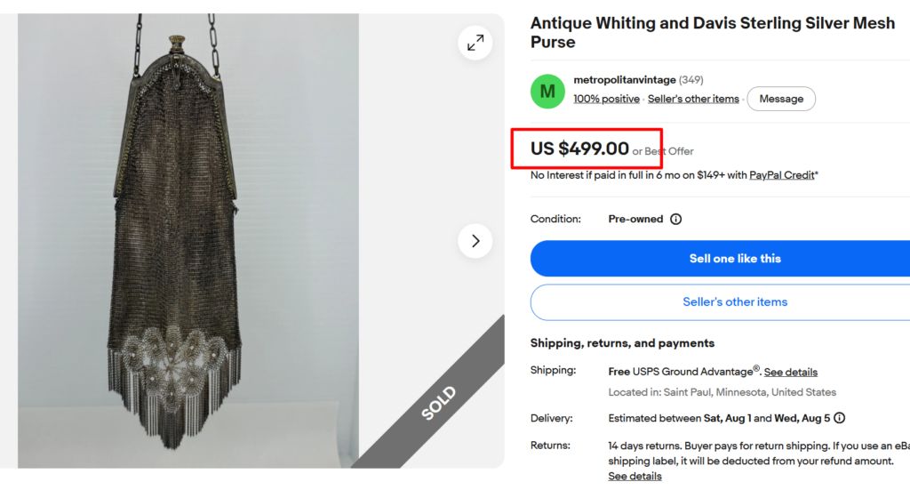 Whiting and Davis Mesh Purses