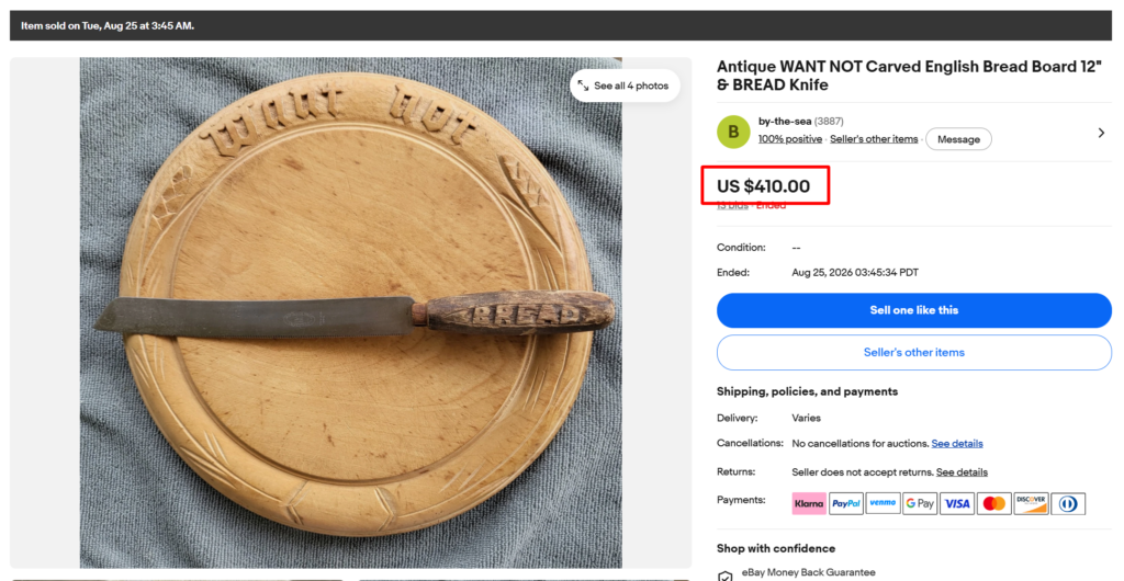 Antique Wooden Bread Board