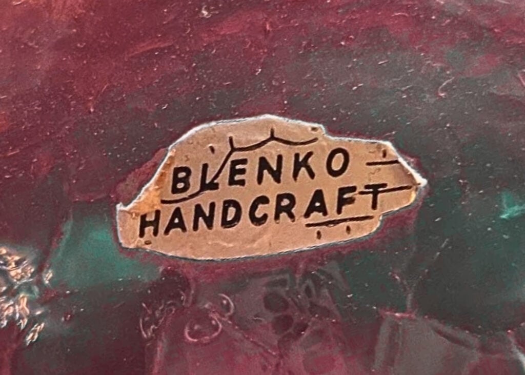 Blenko Crackle Glass Label