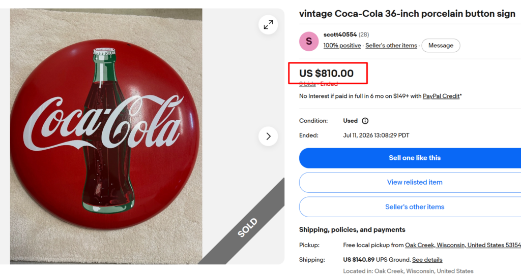 Coca Cola Porcelain Button Signs