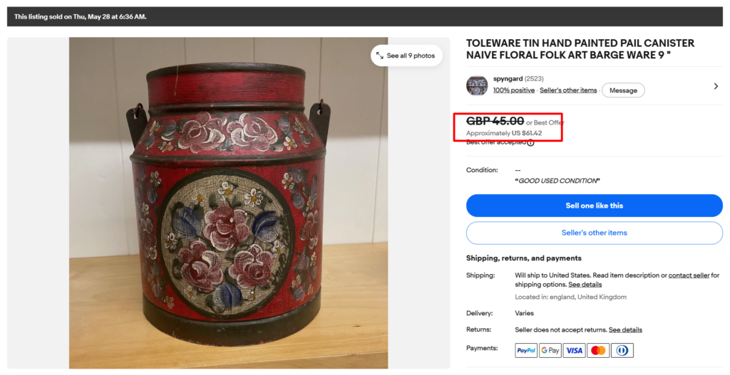 Hand-Painted Vintage Tin Canisters