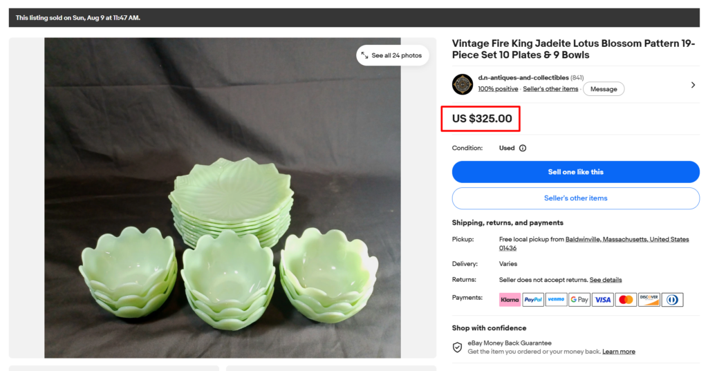 Jadeite Bowls and Dishes