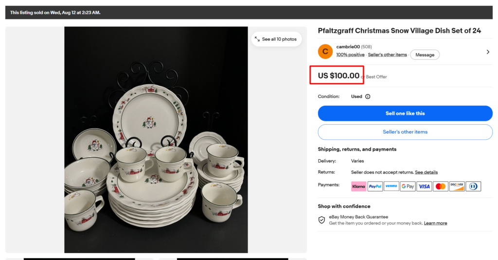 Pfaltzgraff Christmas Snow Village Set