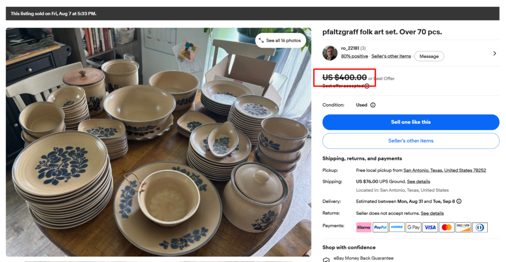 Pfaltzgraff Folk Art Set