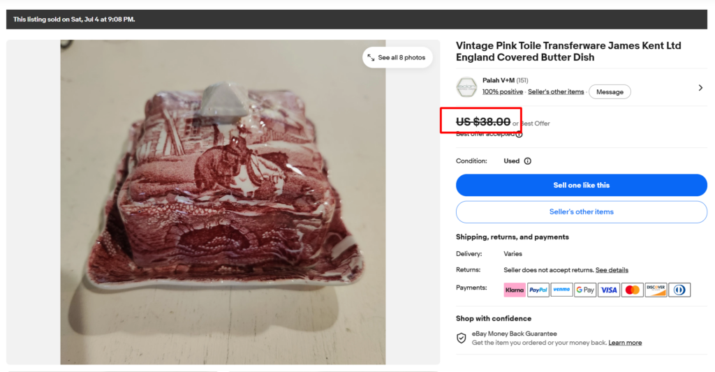 Pink Toile Transferware