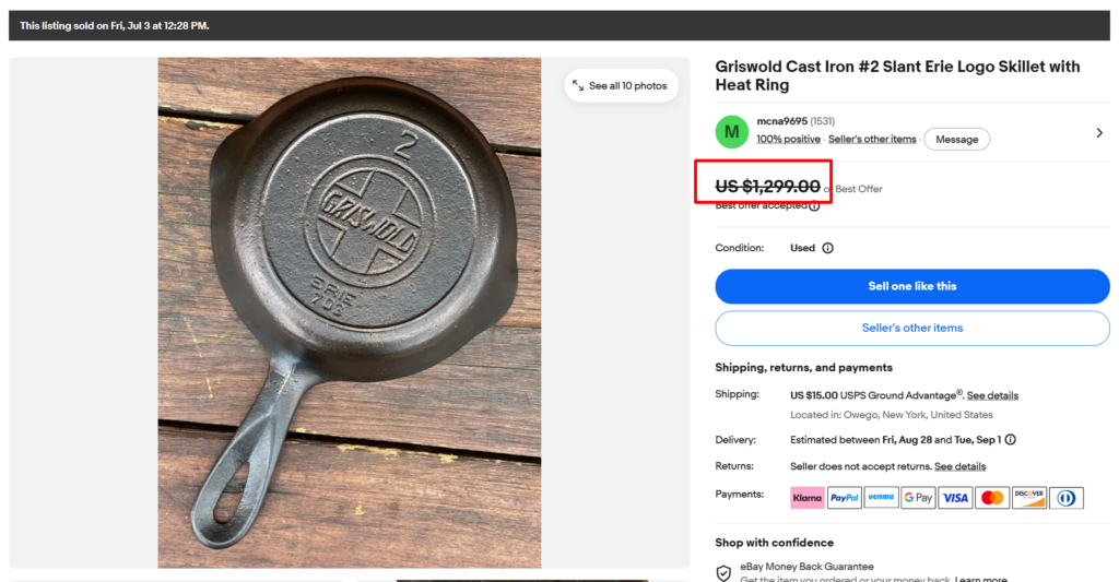 Vintage Cast Iron Skillet