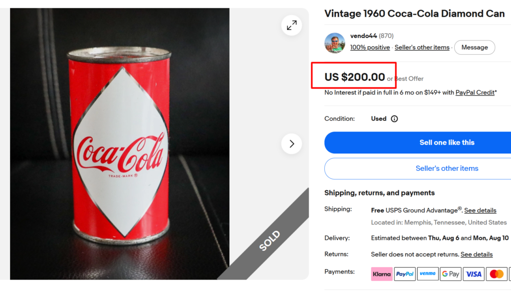 Vintage Coca-Cola Cans