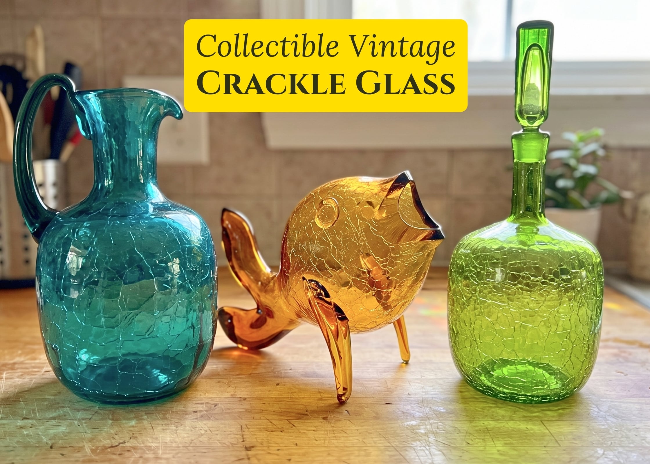 Vintage Crackle Glass