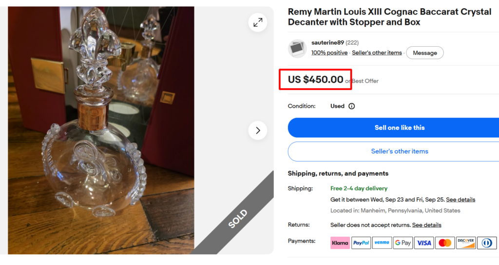 Baccarat Louis XIII Cognac Decanter