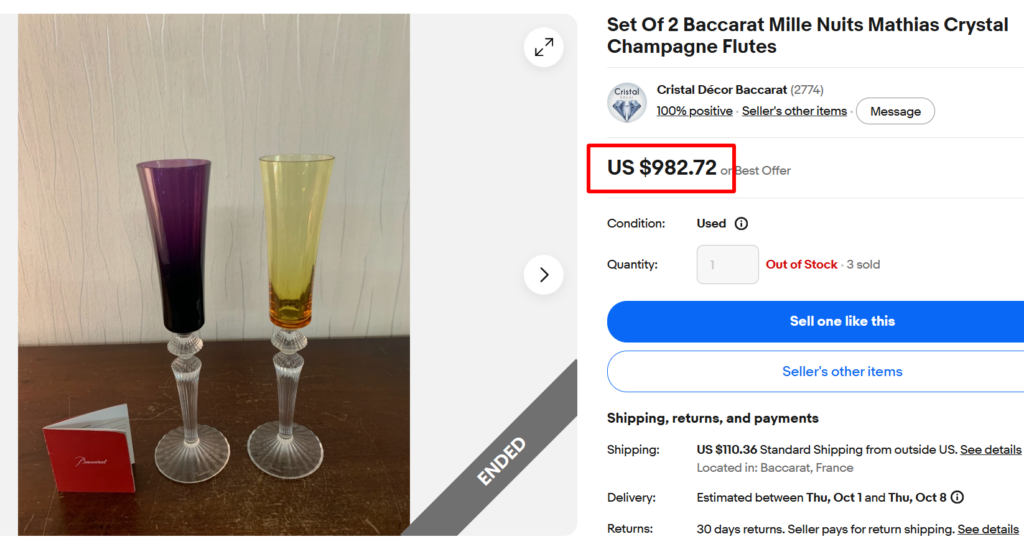 Baccarat Mille Nuits Flutes