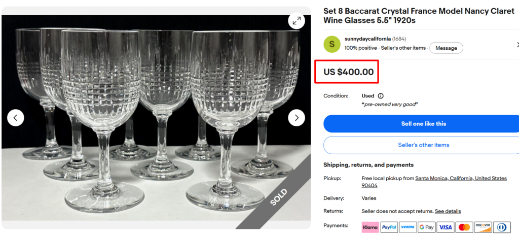 Baccarat Nancy Claret Wine Glasses