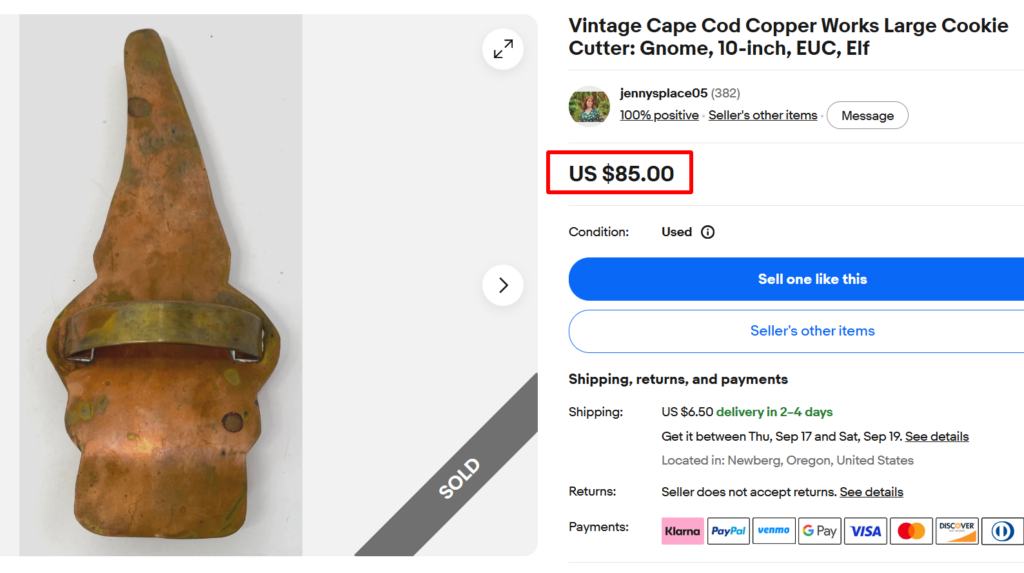 Cape Cod Copper Works Gnome Cookie Cutter