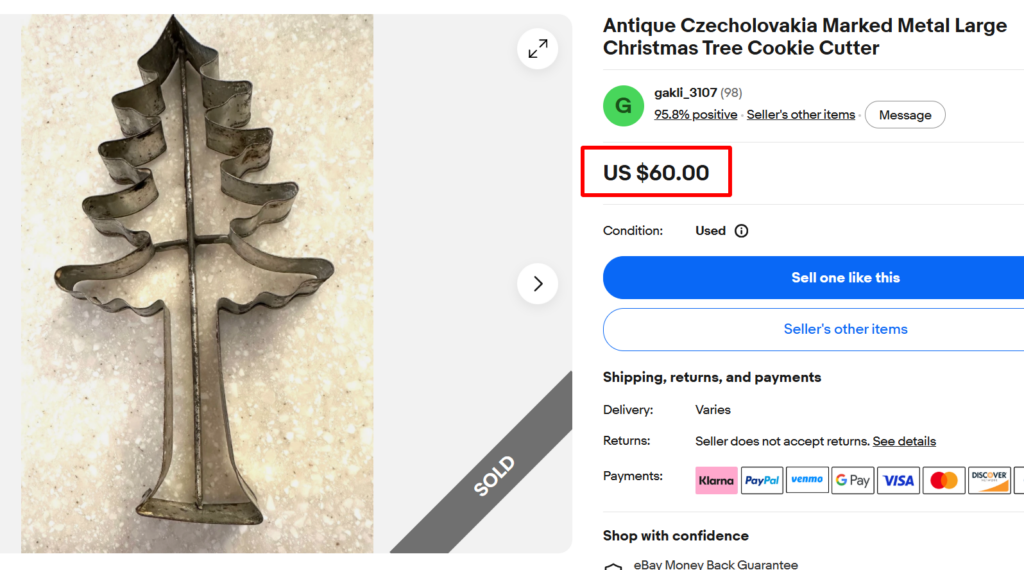 Czechoslovakia Christmas Tree Cookie Cutter