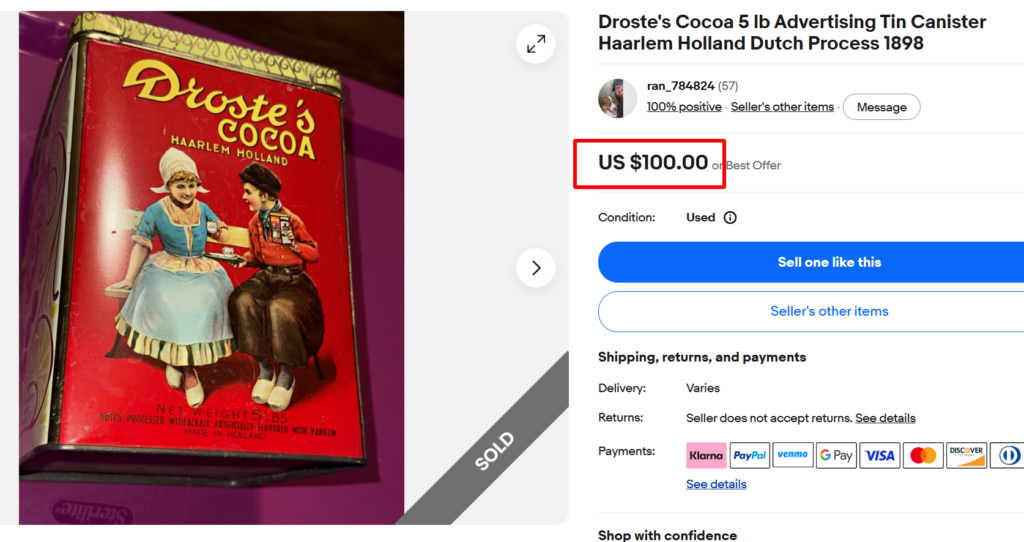 Droste Cocoa Tins