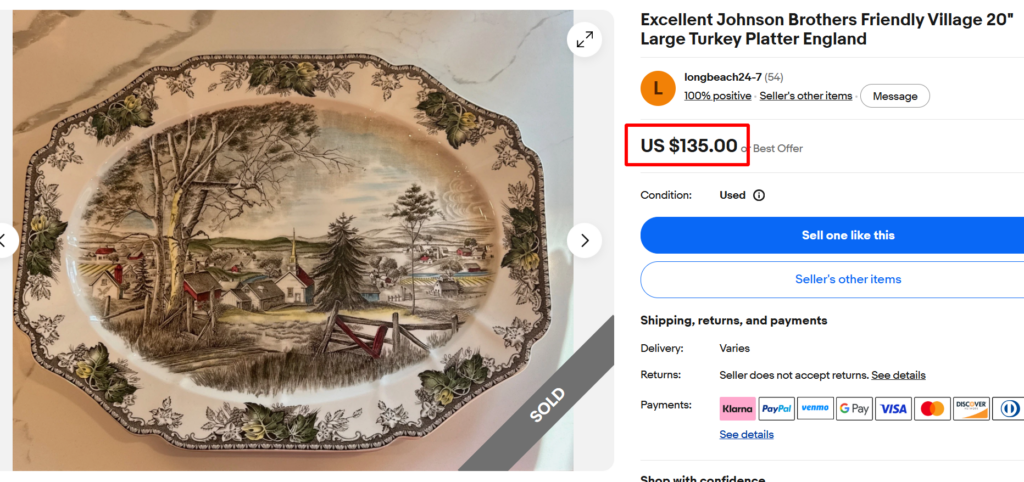 Johnson Brothers Friendly Village Turkey Platter