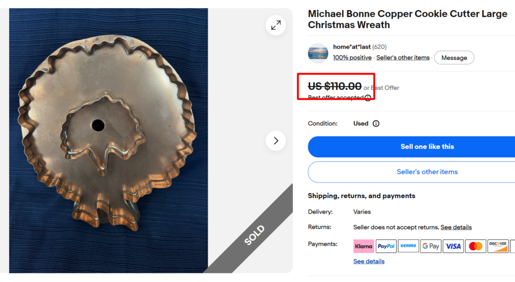 Michael Bonne Christmas Wreath Cookie Cutter