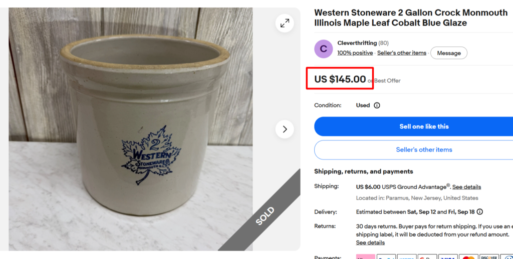 Monmouth Advertising Crock