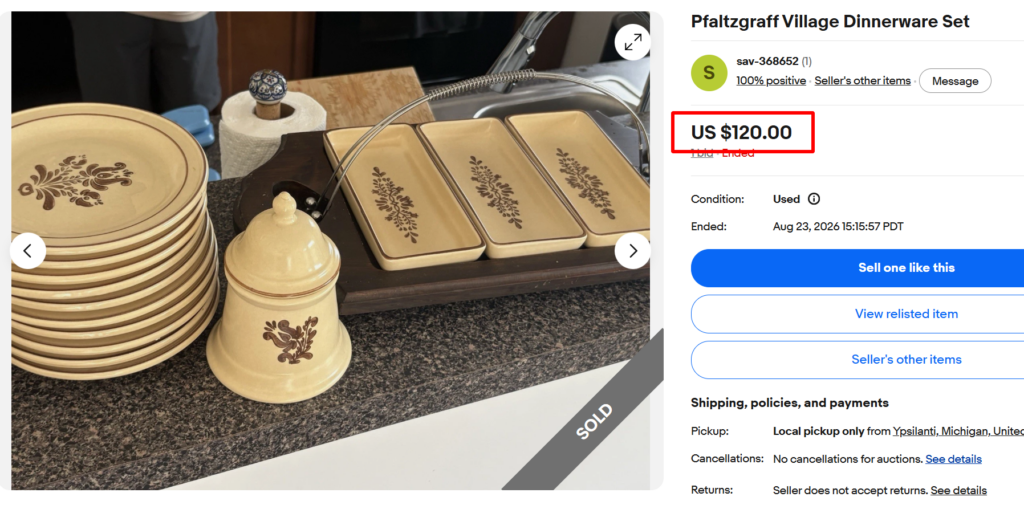 Pfaltzgraff Village Dinner Set