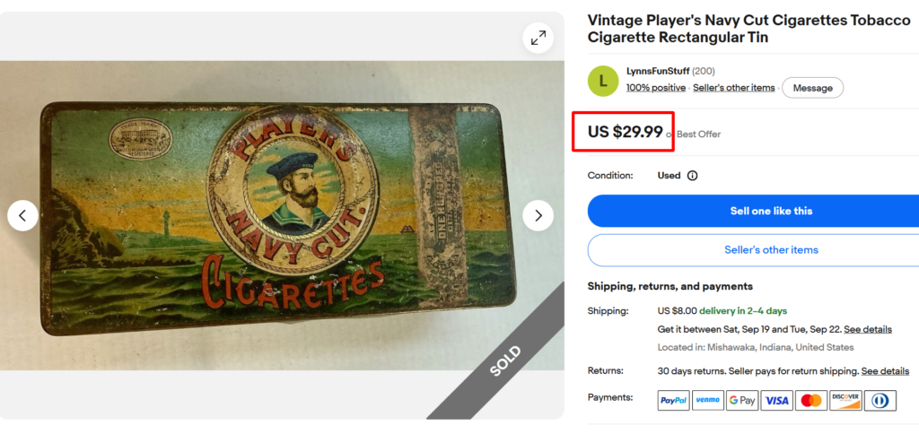 Player's Navy Cut Tobacco Tin