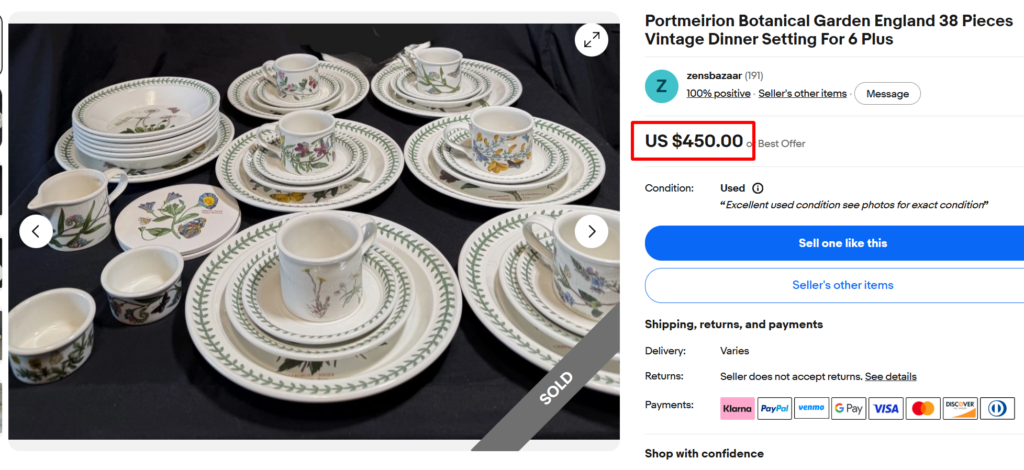 Portmeirion Botanic Garden Dinnerware