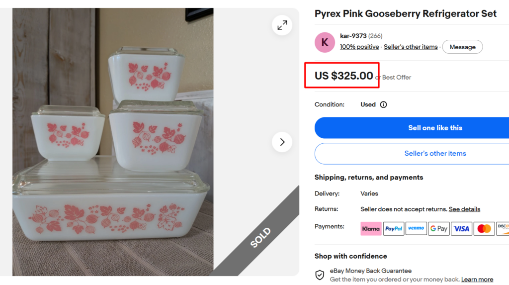 Pyrex Pink Gooseberry Refrigerator Set