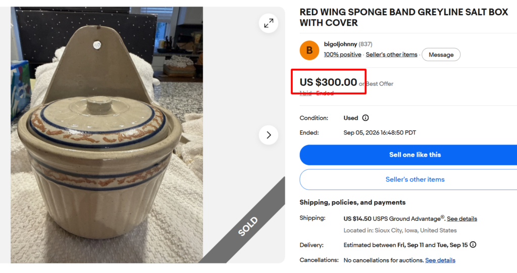 Red Wing Spongeband Salt Box