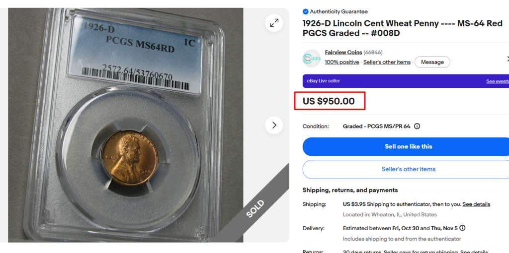 1926 D Penny